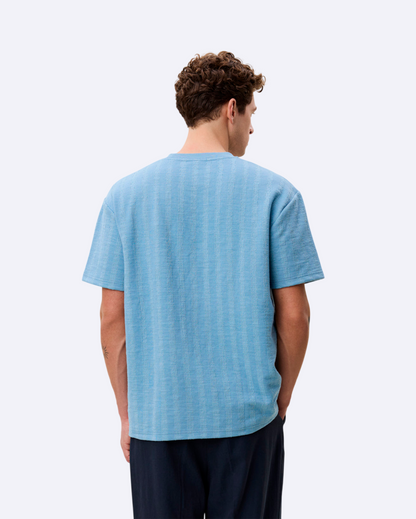 Stripe Jacquard T-Shirt Blue