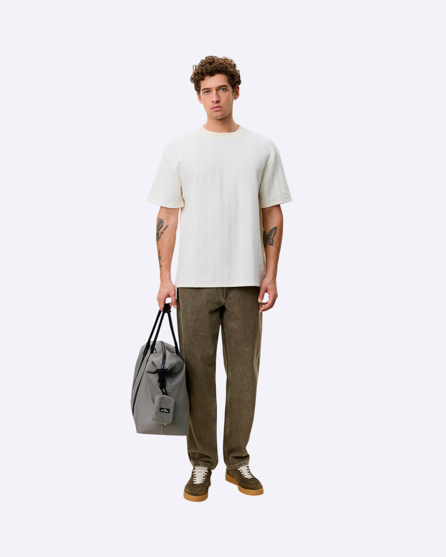 Stripe Jacquard T-Shirt White