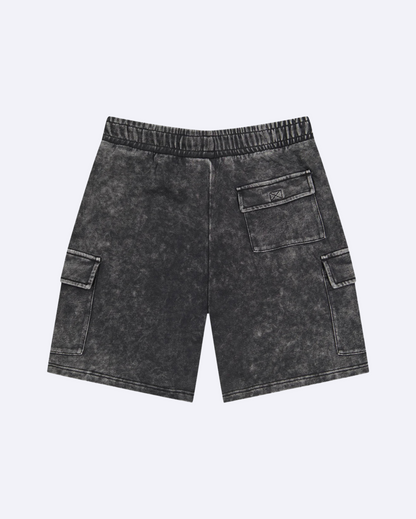 Marly Cargo Shorts Enzyme Washed Palm Logo