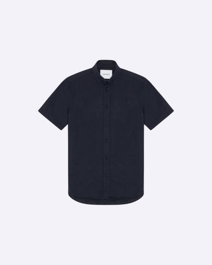 Konrad Cotton Linen SS Shirt Dark Navy