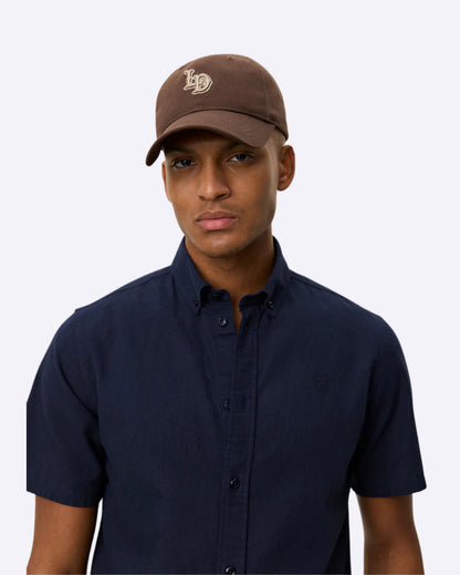 Konrad Cotton Linen SS Shirt Dark Navy