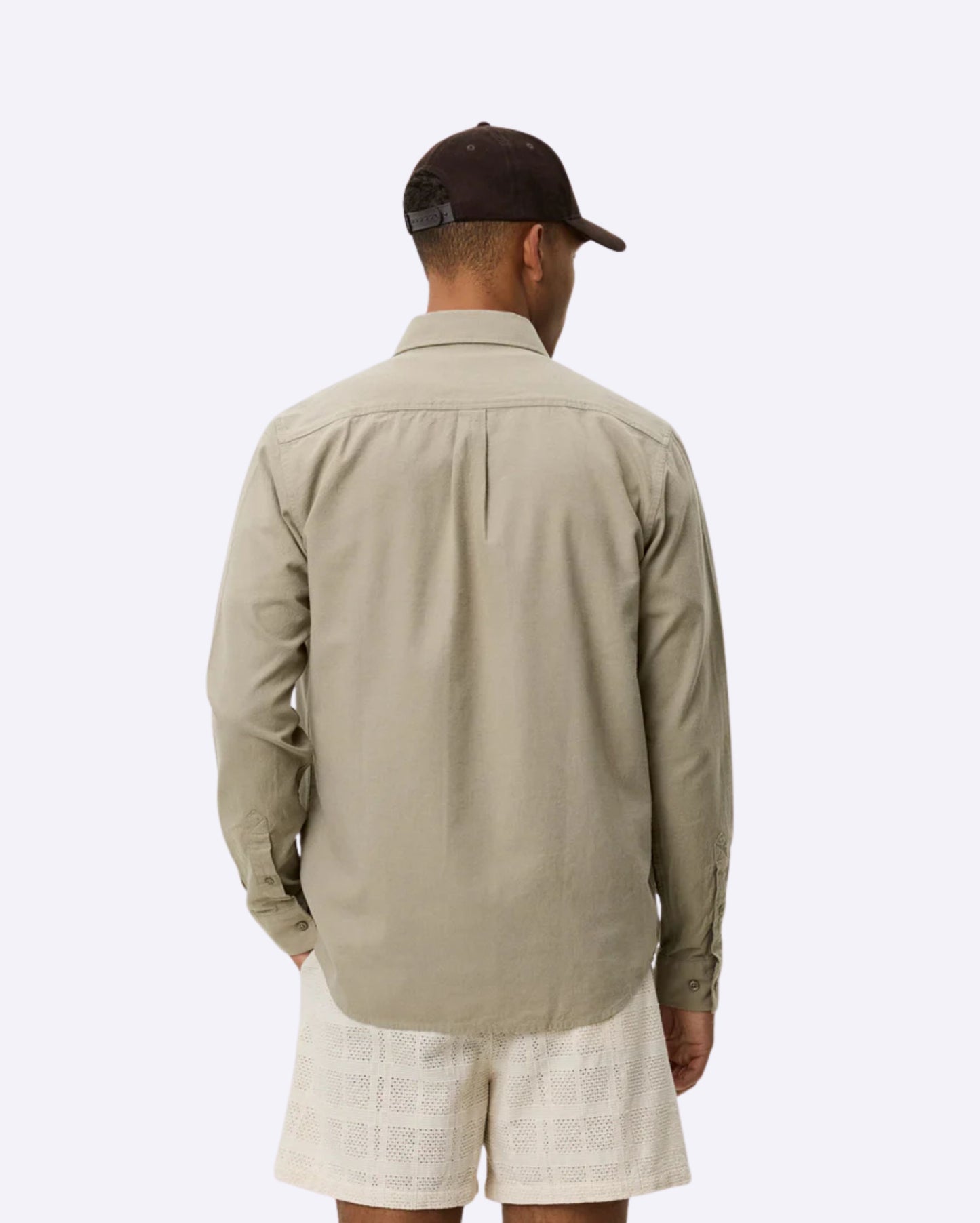Konrad Cotton Linen Shirt Laurel Oak Sand