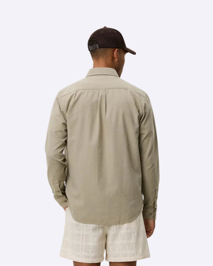 Konrad Cotton Linen Shirt Laurel Oak Sand