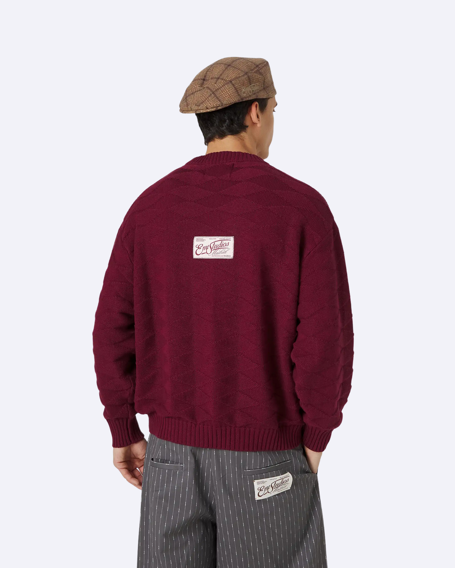 Rhomb Cabernet Knit Sweater