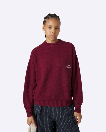 Rhomb Cabernet Knit Sweater