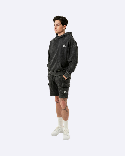 Marly Cargo Shorts Enzyme Washed Palm Logo