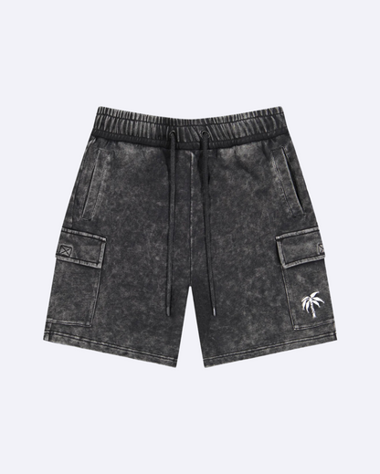 Marly Cargo Shorts Enzyme Washed Palm Logo