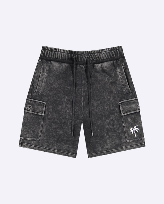 Marly Cargo Shorts Enzyme Washed Palm Logo