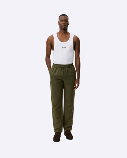 Patrick Linen Pants Olive Night