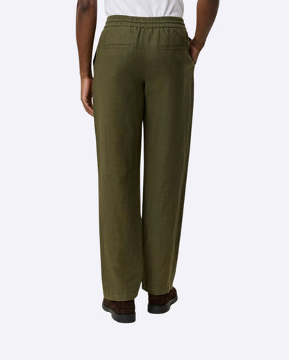 Patrick Linen Pants Olive Night
