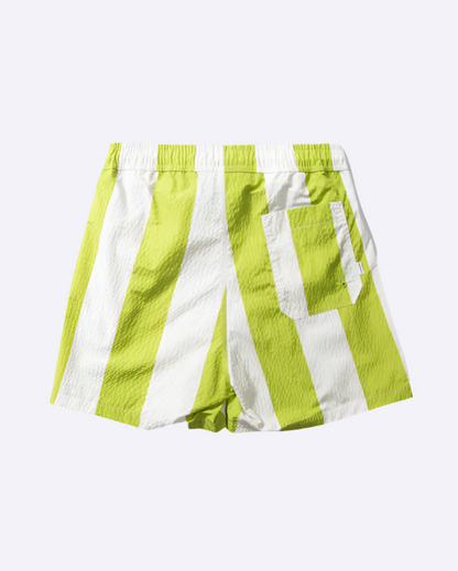 Seersucker Green Stripes Swimshorts