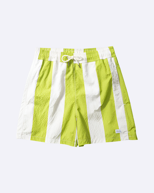 Seersucker Green Stripes Swimshorts